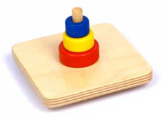 [91009] 3 Disks on a Vertical Dowel
