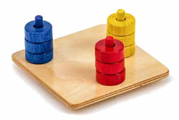 Coloured Discs On Coloured Dowels