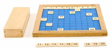 [91315] Hundred Board With Wooden Tiles