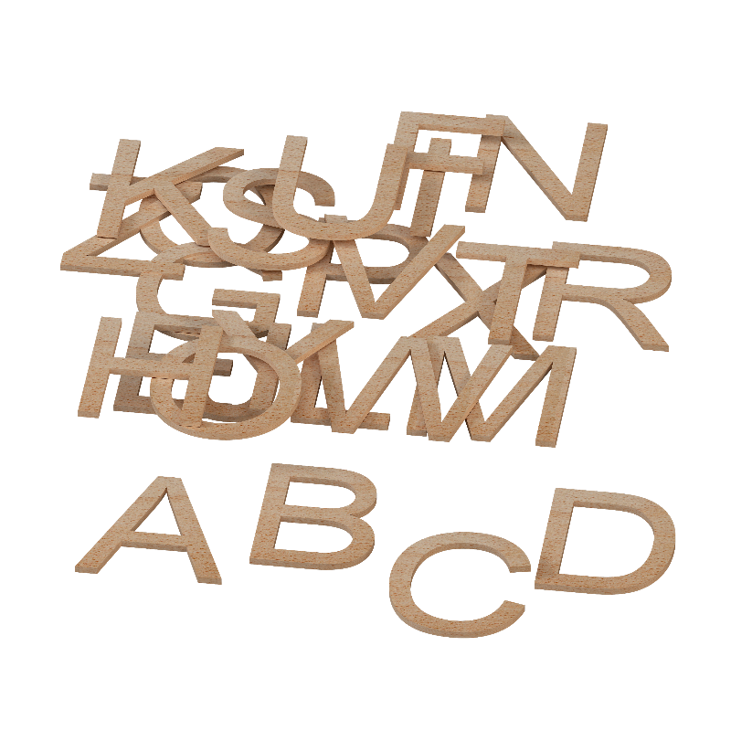 [12068] Wooden upper- case alphabet set