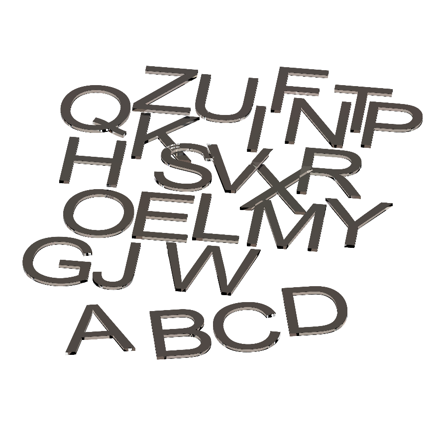 [34190] Mirror English letters - Upper Case